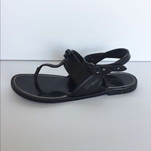 Rag & Bone Black Flat Ankle Strap Sandals